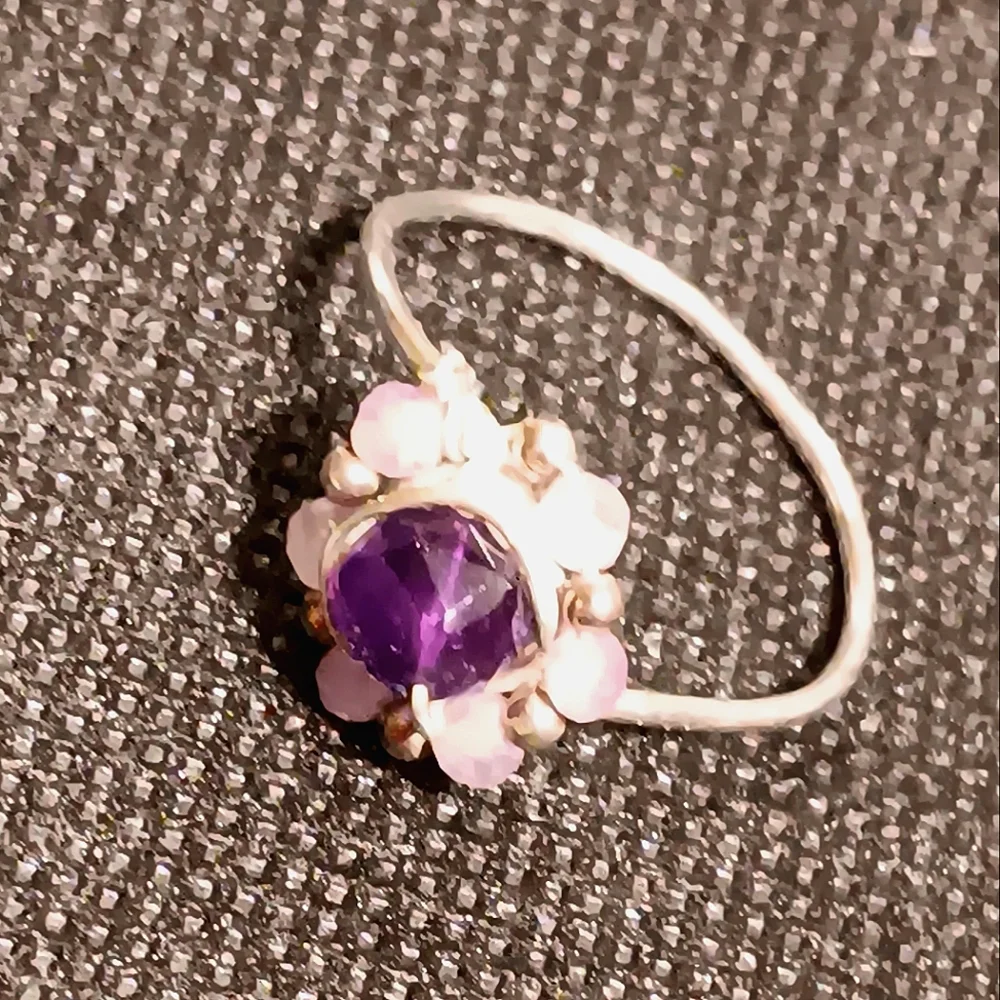 Amethyst Ring Sterling Silver - Picture 3 of 14